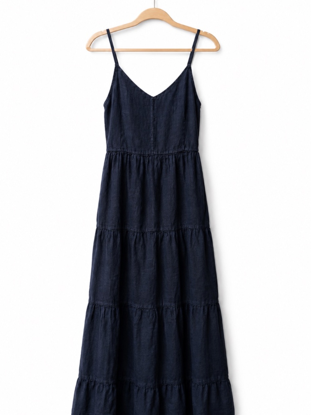 100% Linen  Tiered Maxi Dress Made in Italy | Splendid Iris S/M